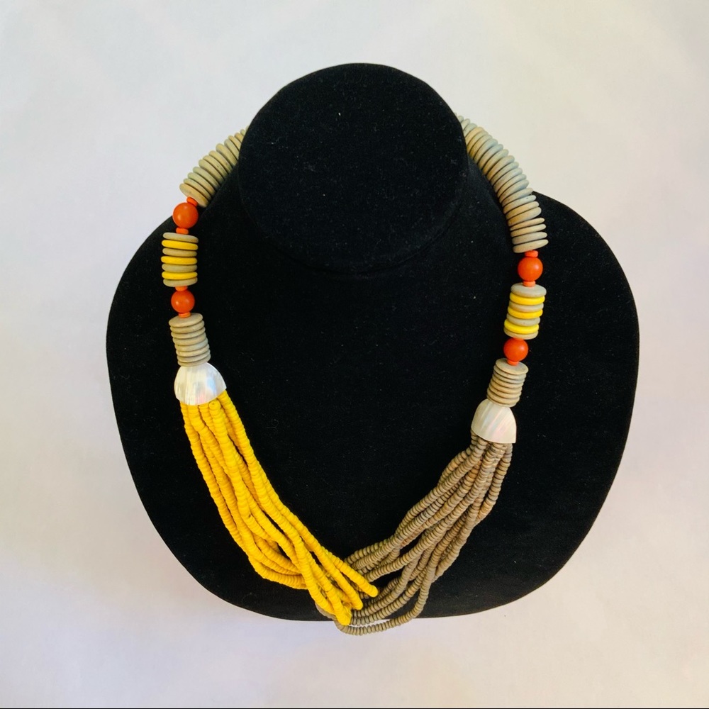 Beaded Tribal Statement Necklace